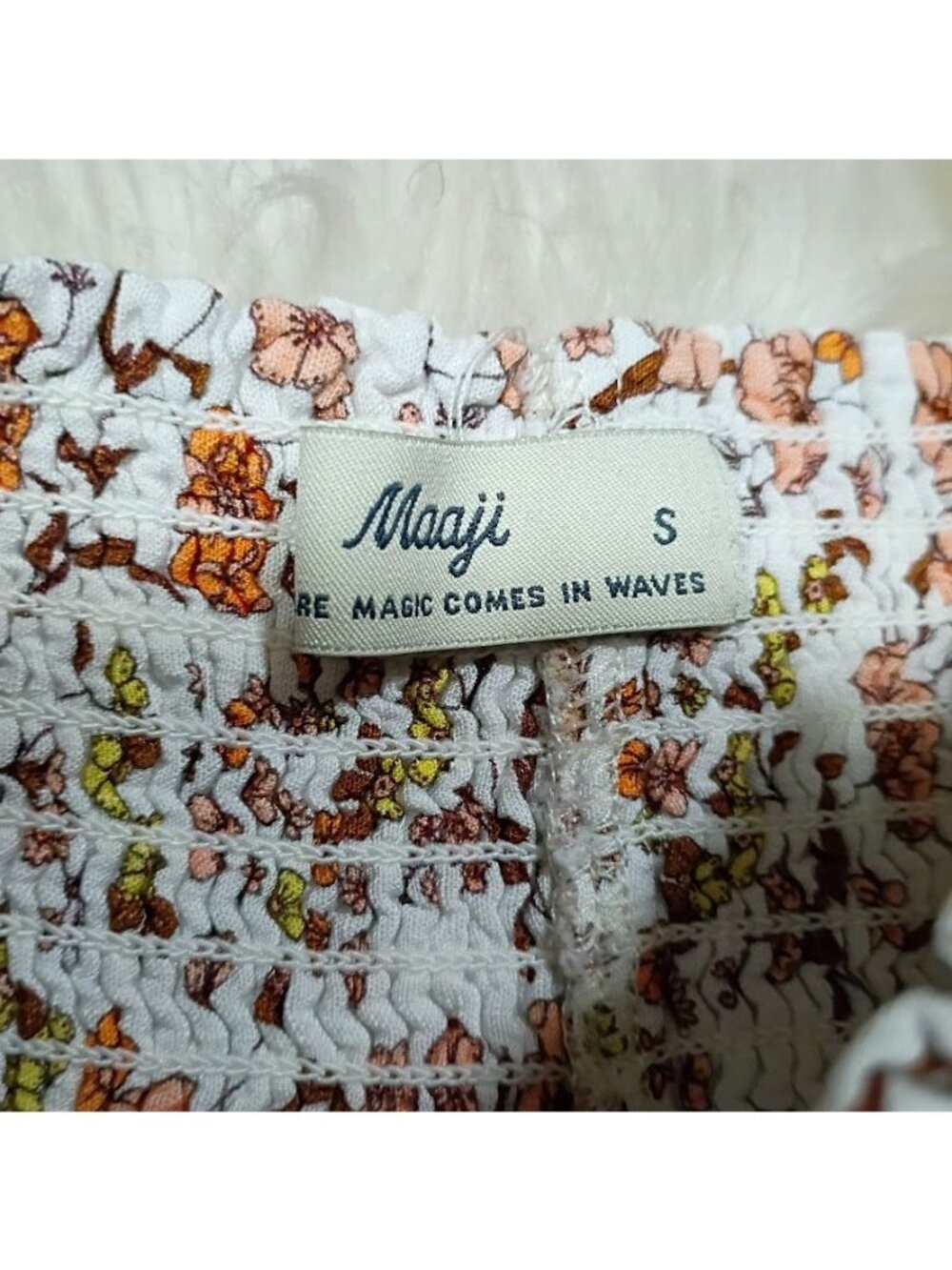 Floral High-Slit Maxi Skirt By Maaji Smocked Waist Small 100% Viscose Lightweigh - Picture 3 of 15